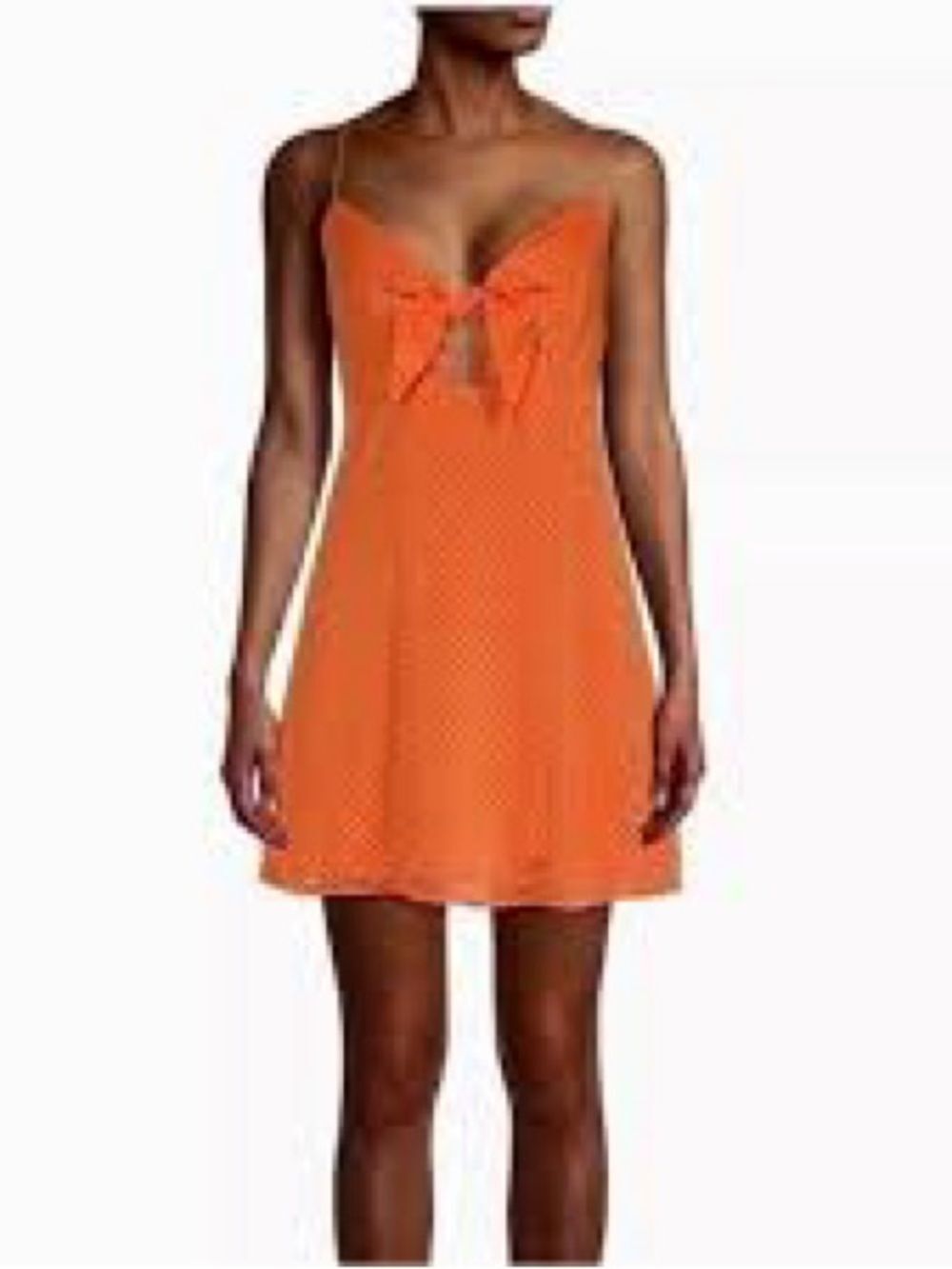 Alice + Olivia Dress Roe Mini Front Tie in Monarch Orange 2